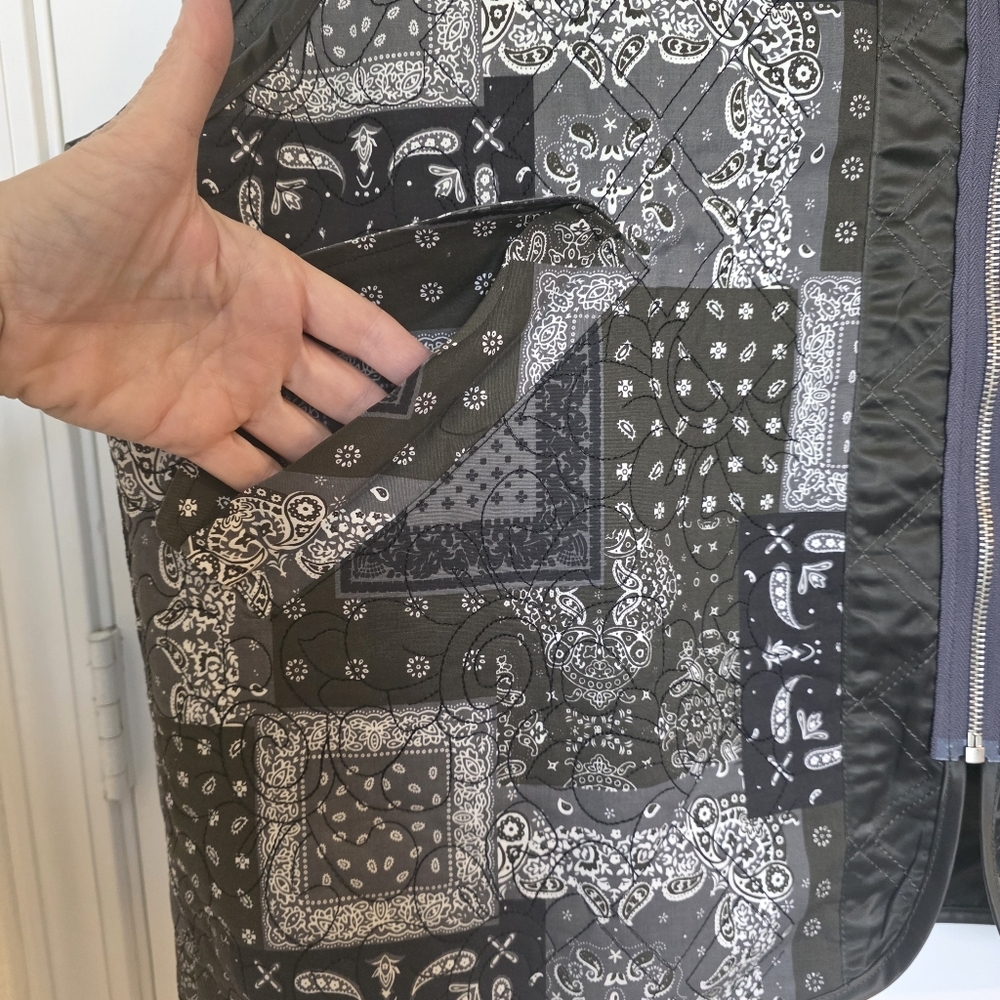 POL OVERSIZED Boho Style Patchwork Bandana Quilted Reversible Vest Front Zipper - Picture 6 of 16
